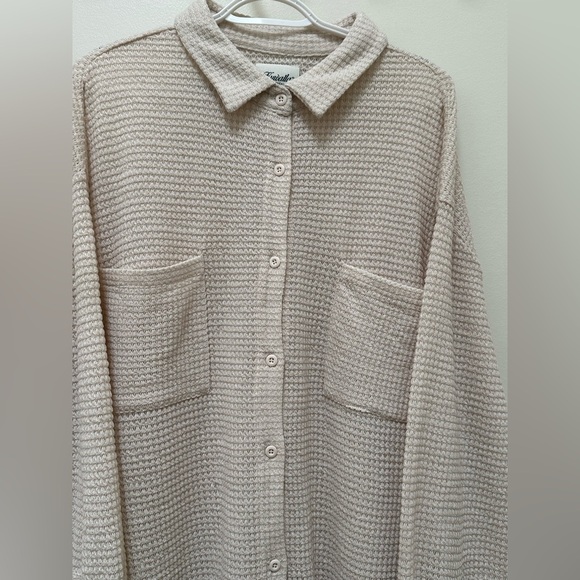 ✨ NWT Kuwalla Tee Waffle knit oversized button shirt XL - Picture 12 of 16